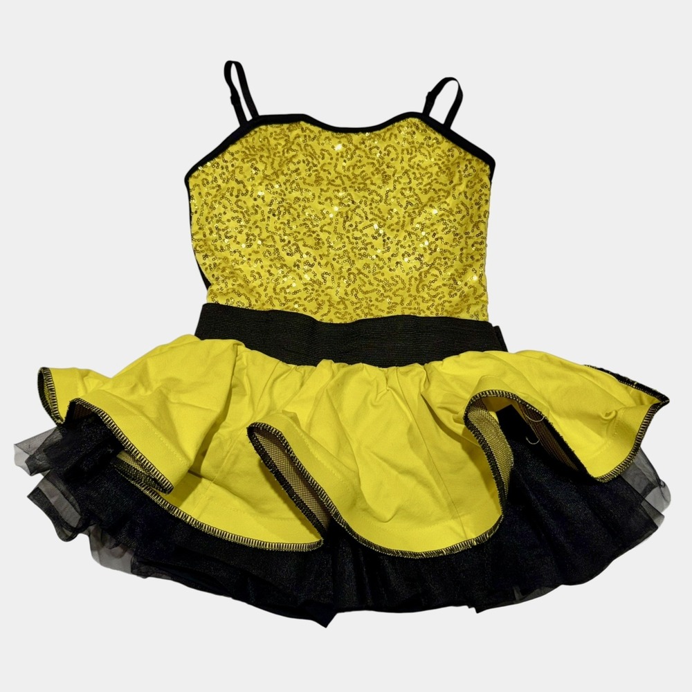 Weissman Yellow & Black Bumble Bee Dance Costume Size Child Medium Halloween